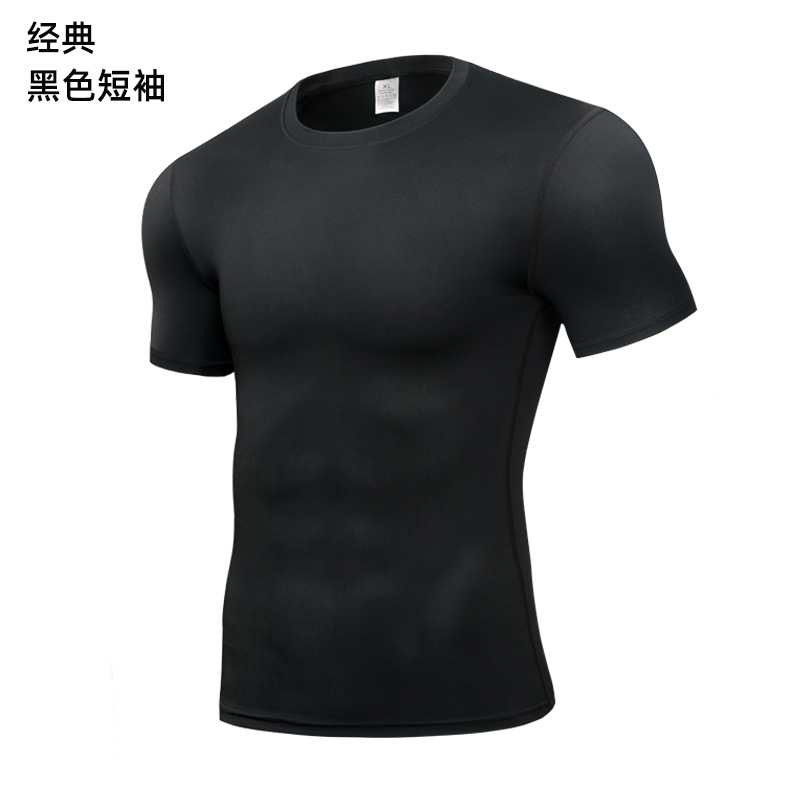 Workout Clothes Men's Basketball Base Training Summer Sports Tights Stretch Breathable Running Quick-Drying T-shirt Cross-Border Spot