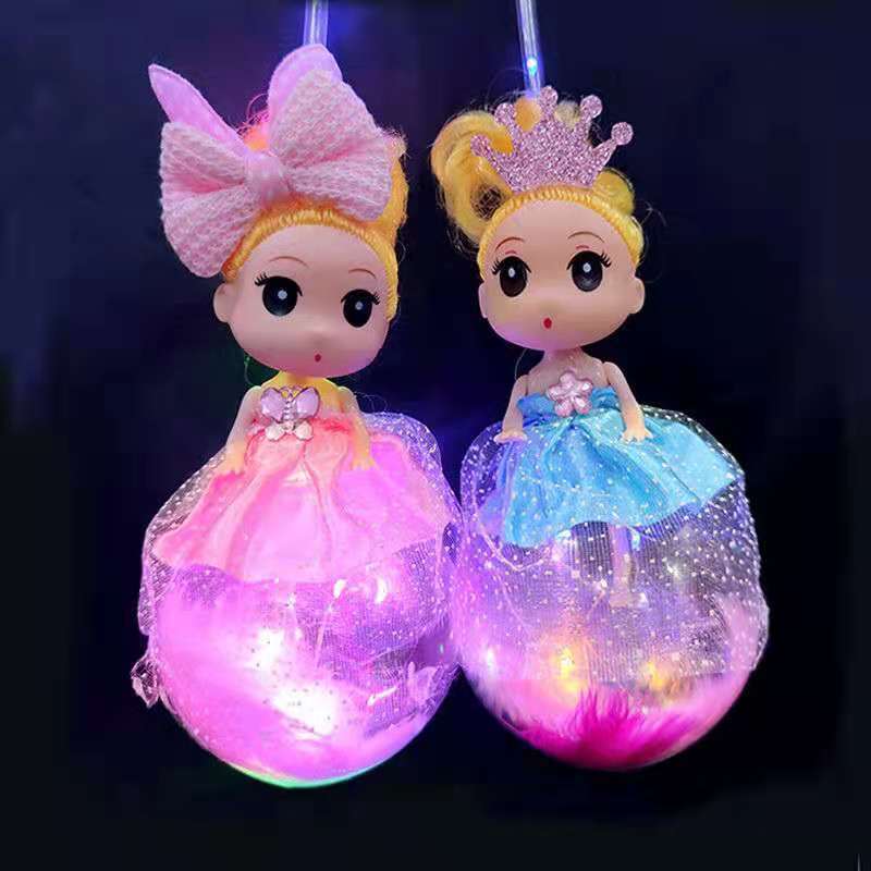 新款爆款礼品手提发光娃娃发光迷糊娃娃闪光手提灯笼摆摊玩具批发