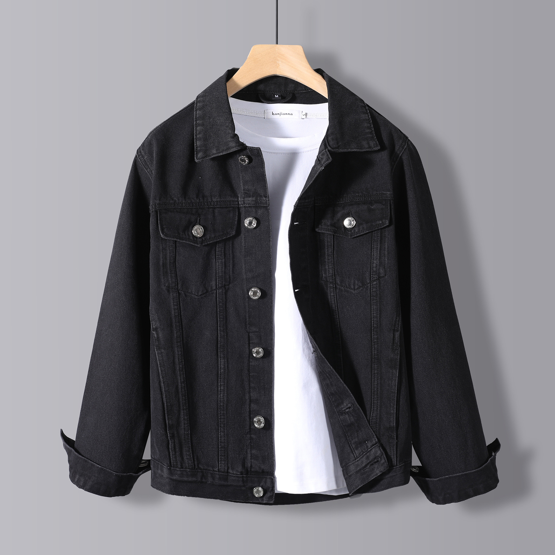 浅色牛仔外套男韩版潮流工装夹克衫显瘦百搭港风大码褂子上衣牛仔