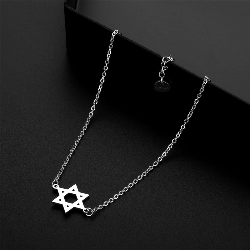 Stainless Steel Six-Pointed Star Bracelet for Women New Trendy Women New Cold Style Light Luxury Titanium Steel XINGX Jewelry