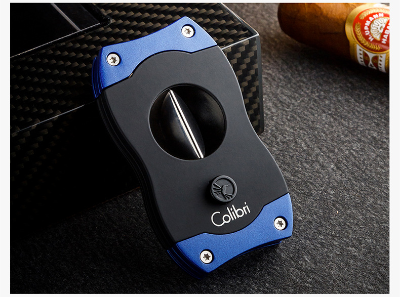 colibri雪茄剪锌合金不锈钢v型刀口半自动开合便携科乐比雪茄刀