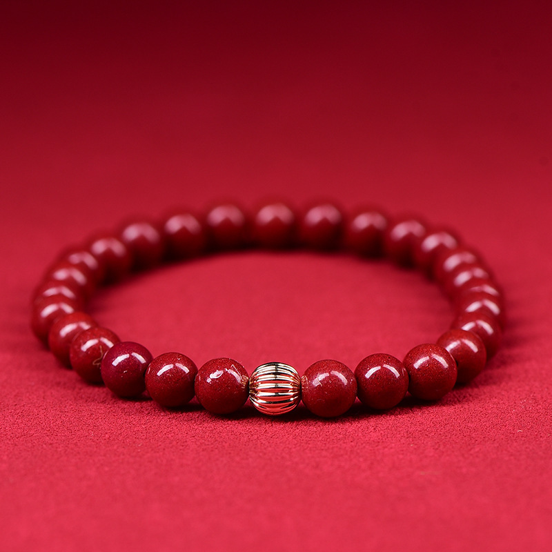 Year of Birth Cinnabar Bracelet Natural High-Content Small Perfect Series Female Handmade and Simple Red Rope Cinnabar Bracelet Wholesale