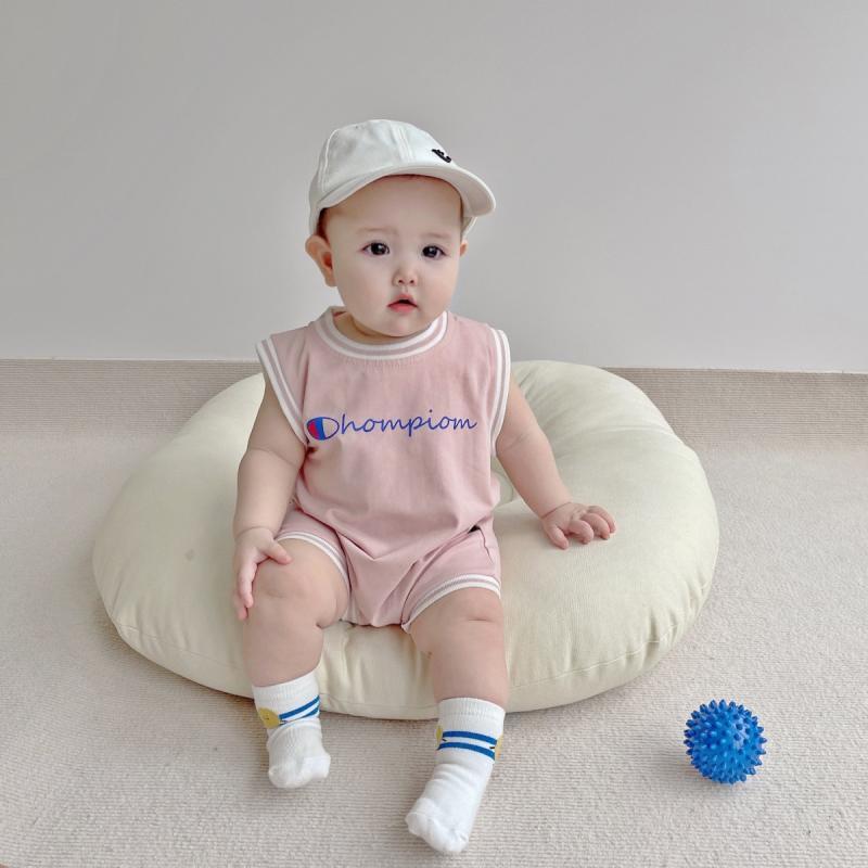 Baby Summer Vest Sleeveless One-Piece Romper Summer Clothing Young Boys and Girls Baby Thin Basketball Clothes Sports Sheath Baby Clothes