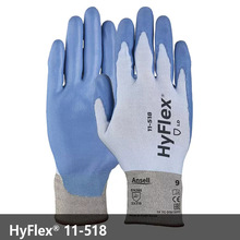 安思尔11-518三级耐磨薄款PU涂层B级防割灵巧工厂劳保工作手套