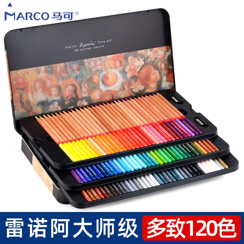 marco马可3100雷诺阿油性彩铅24/36/48/72/100/120色