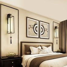 新中式壁灯现代简约卧室床头灯复古楼梯过道禅意中国风客厅背景墙