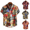 AliExpress EBAY2021 new pattern Men's Stand collar Short sleeved shirt Ethnic style printing shirt A generation of fat AliExpress EBAY2021 new pattern Men's Stand collar Short sleeved shirt Ethnic style printing shirt A generation of fat