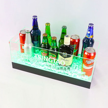 定制青岛喜力百威雪花充电LED七彩单色发光亚克力啤酒香槟冰桶