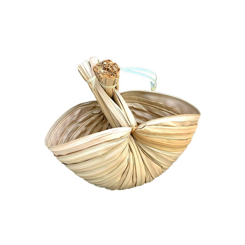 泰国进口老挝咖啡棕榈叶甜品香水冰沙篮子碗藤编网红甜品篮