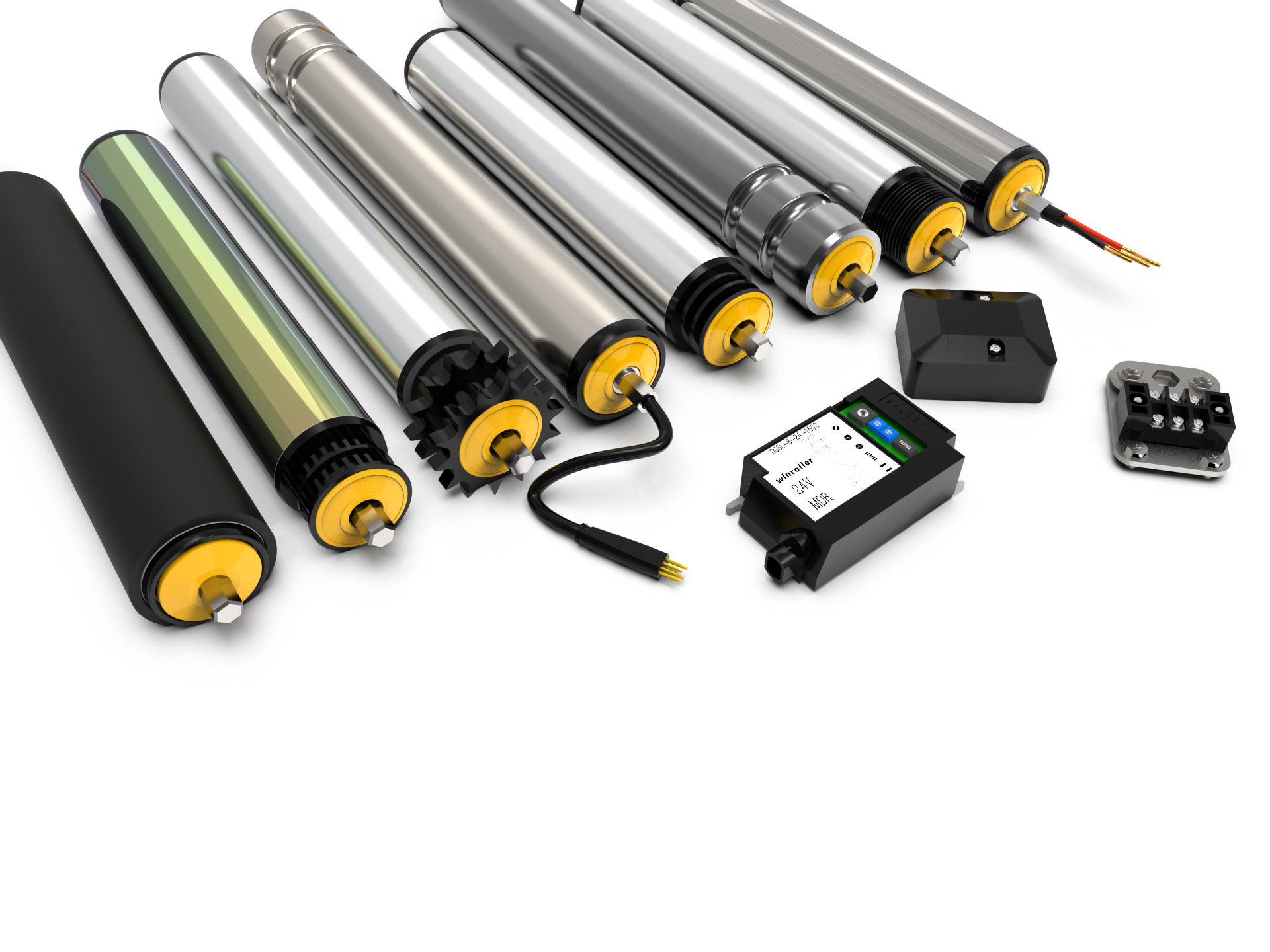 包胶多楔带动力滚筒托辊分拣电动滚筒微型快递分拣机安检机电滚