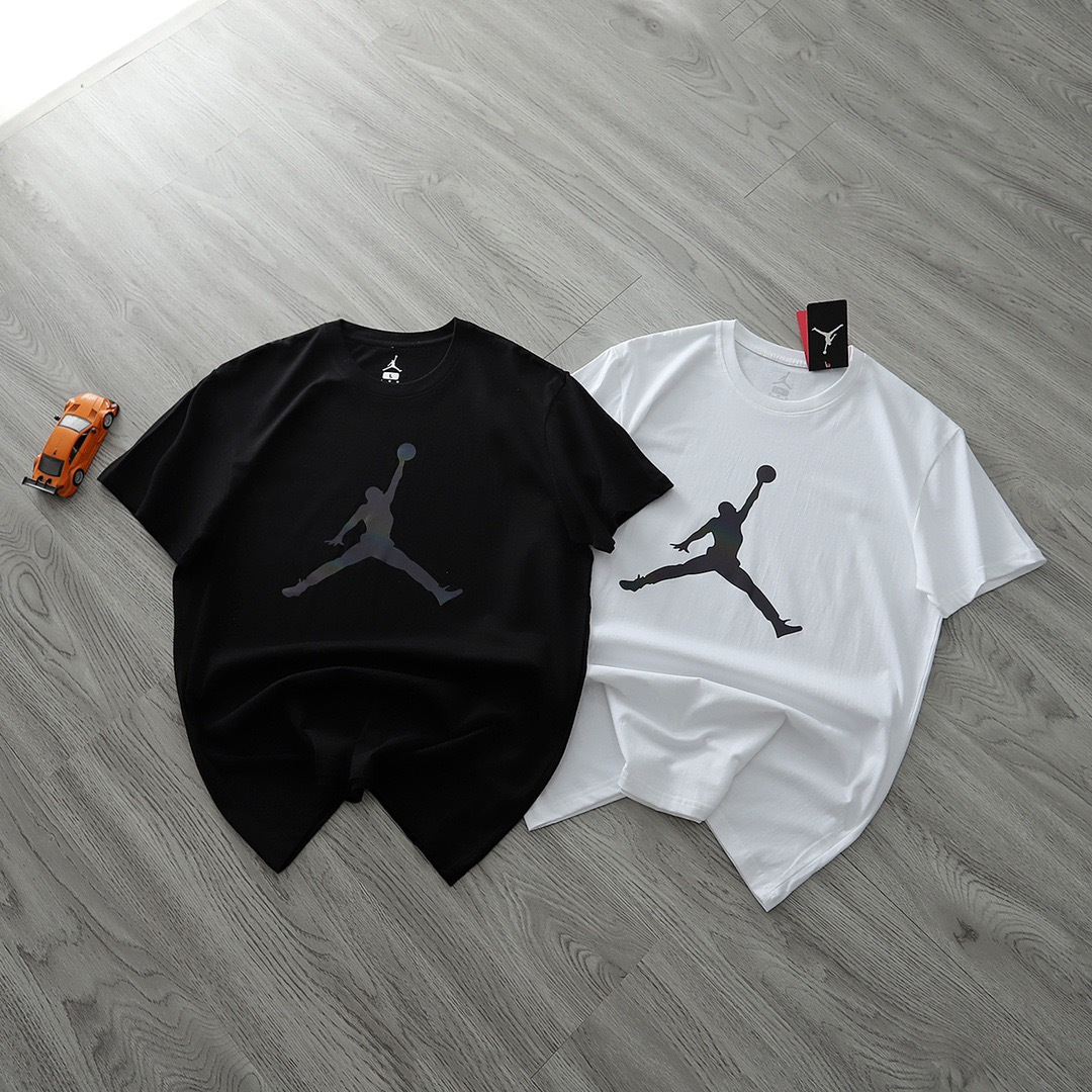 夏季aj飞人短袖t恤男生纯棉圆领半袖青少年宽松休闲运动上衣官网