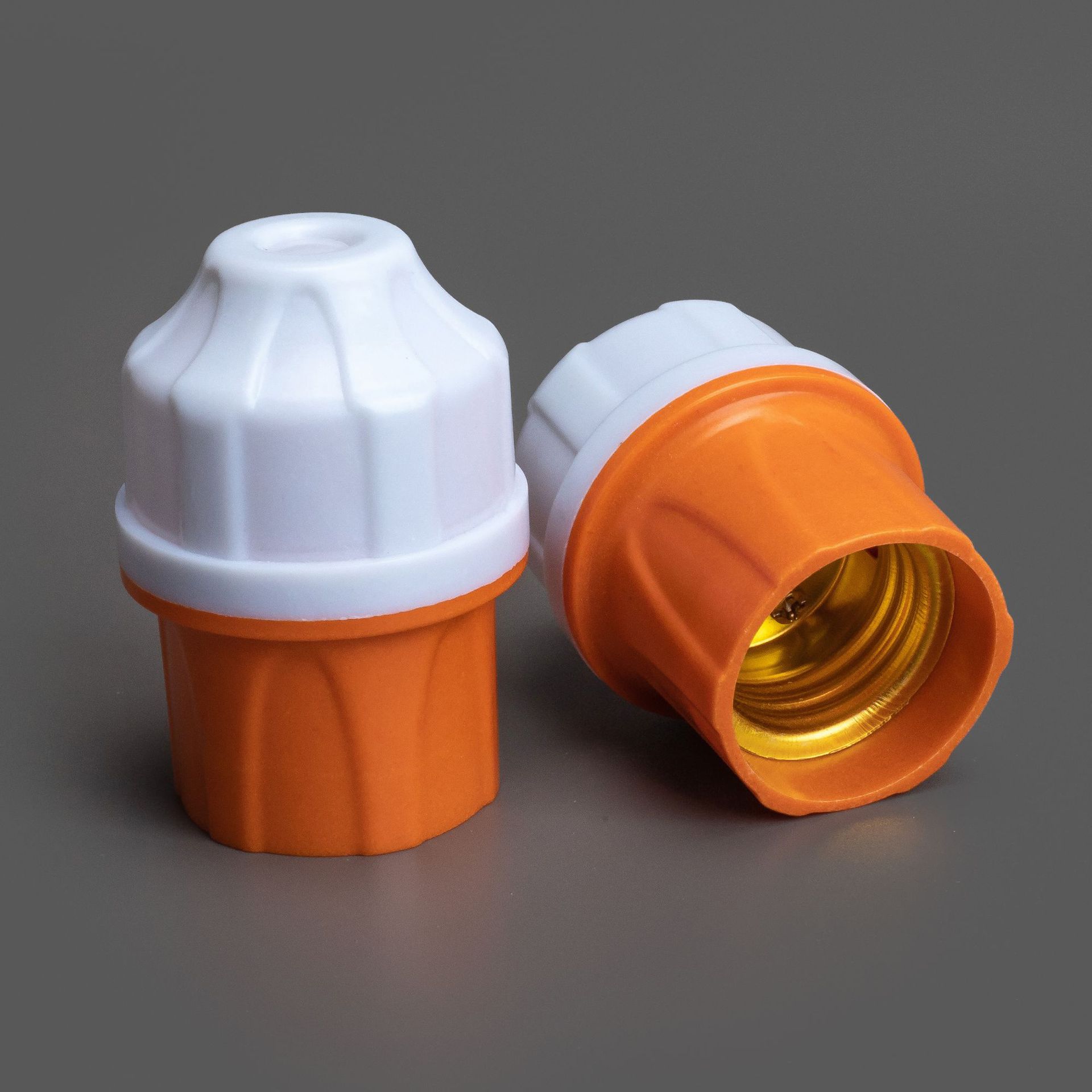 加厚e27螺口吊灯头红白双色螺纹口灯头耐高温阻燃胶木吊灯头