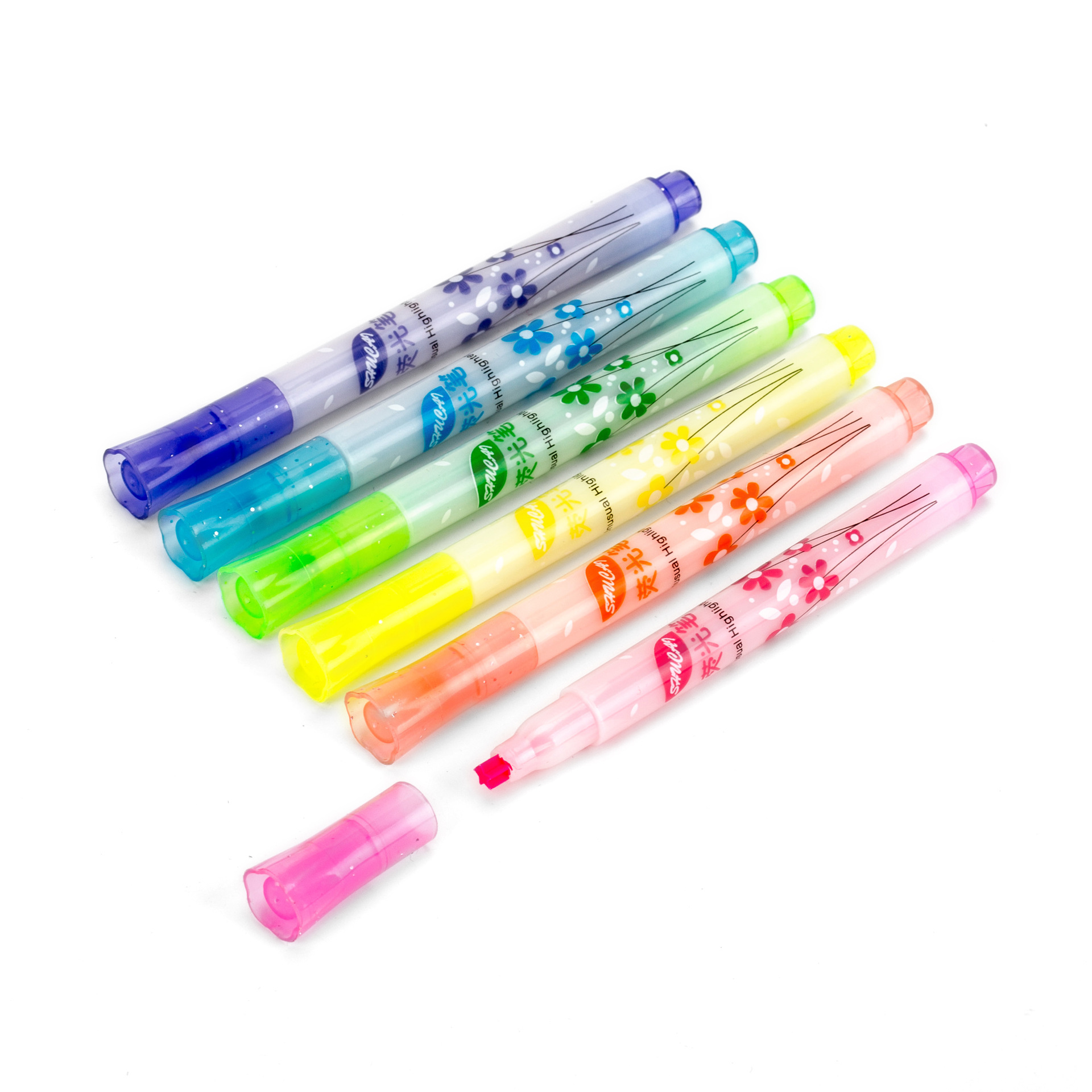 Factory Direct Supply Five-Pointed Star Seal Fluorescent Pen XINGX Student Notes Key Mark Graffiti Pen Six-Color Suit