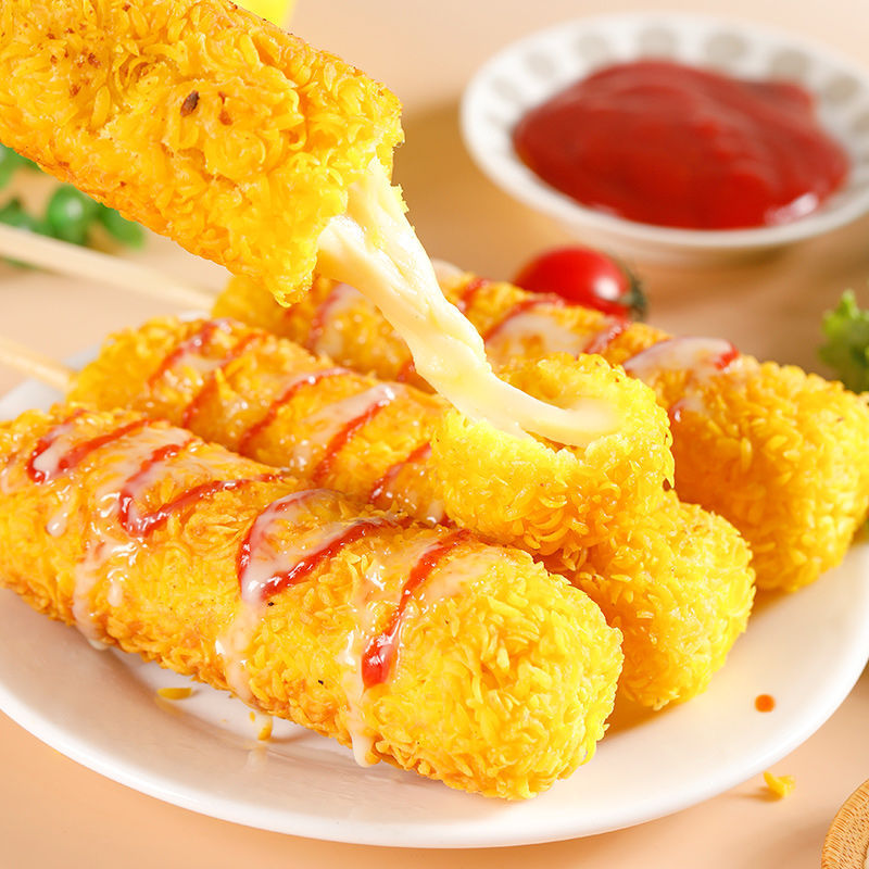 芝士热狗棒拉丝油炸小吃半成品脆皮肠网红零食韩式芝士棒商用批发