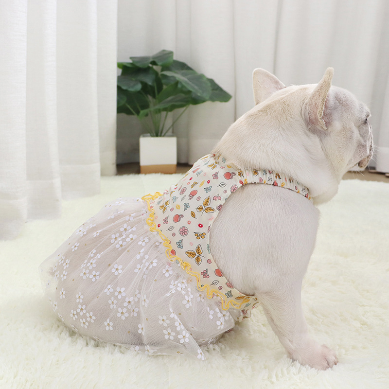 法斗裙子斗牛犬短裙纱裙蓬蓬裙可爱吊带狗背心棉胖狗巴哥犬衣服