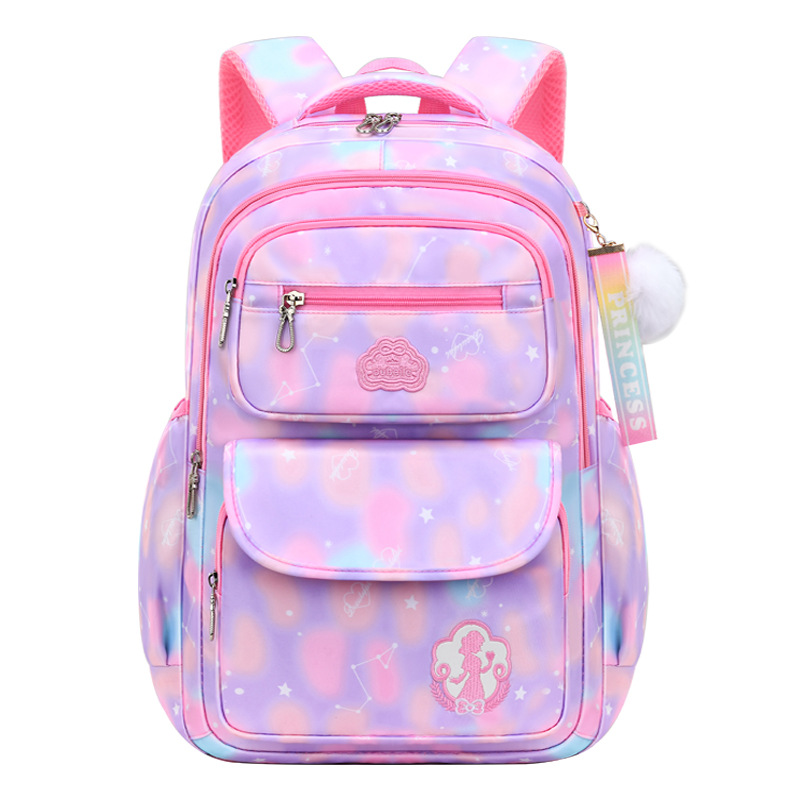 Factory One Piece Dropshipping Schoolbag Primary School Student Female Grade 1-3-6 Children's Schoolbag Wholesale Backpack Burden Reduction Spine Protection 2