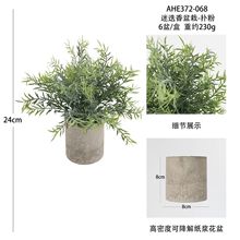 仿真盆栽尤加利迷迭香假花绿植仿真植物圆柱纸浆盆跨境热销仿真花