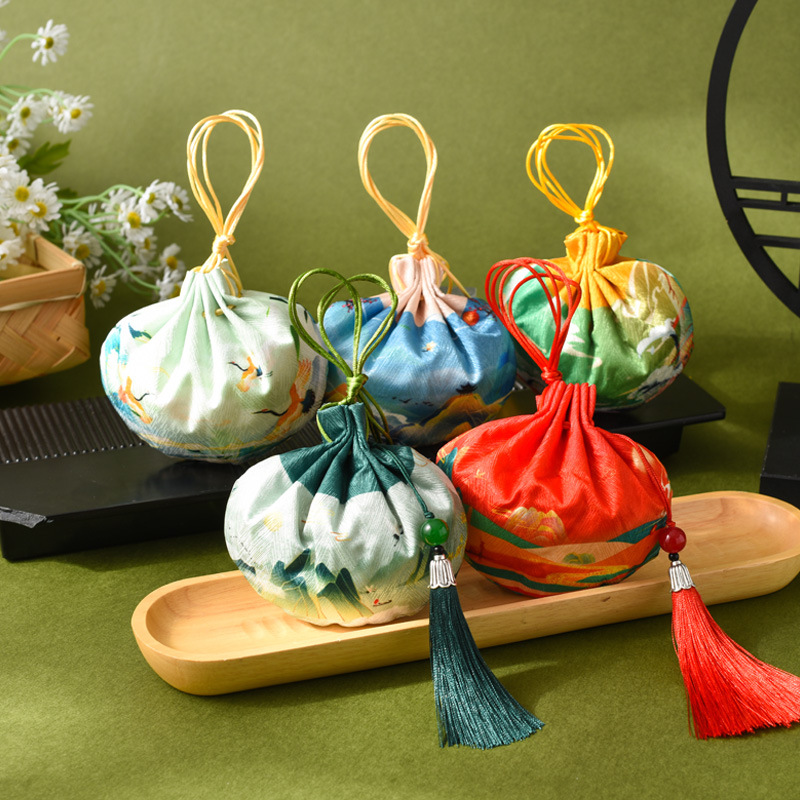 端午节香包印花流苏挂脖荷包汉服随身配饰宫廷香囊袋古风香囊空袋