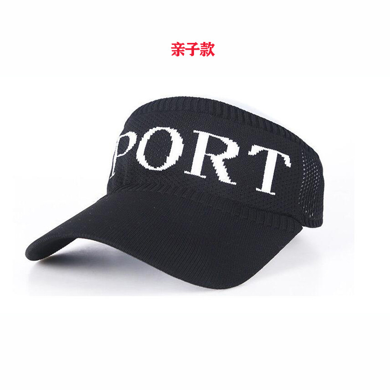 Korean Style Topless Hat Parent-Child Summer Outdoor Sports Sun Hat Sunshade Sun Protection Hat Trend Knitting Baseball Peaked Cap