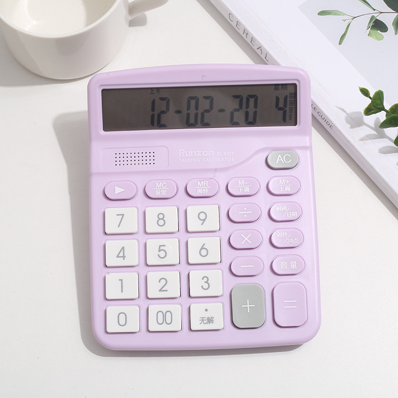 Supply Cute Good-looking Candy Color Calculator Accounting for Finance Purposes Office Voice Color Computer 837