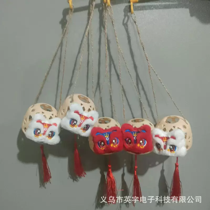 端午手提塑料醒狮仿竹编灯笼手工DIY材料包古风花灯景区地摊夜市