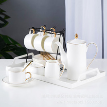 简约咖啡杯批发经典陶瓷咖啡杯套装 家用商用茶杯套具配盘可LOGO