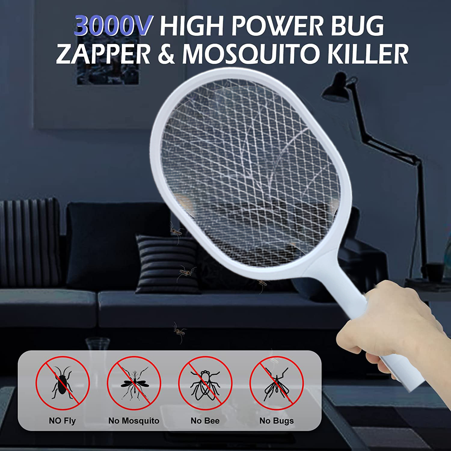 2024 New Electric Shock Electric Mosquito Swatter Automatic Mosquito Trap Two-in-One Powerful USB Charging Mosquito Killing Lamp Factory Wholesale