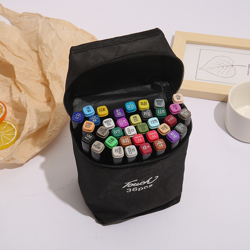Factory Wholesale Double Head Watercolor Pen Marker Pen Alcohol Oily Watercolor Pen Pen Base 60 Color 80 Color Painting Kit