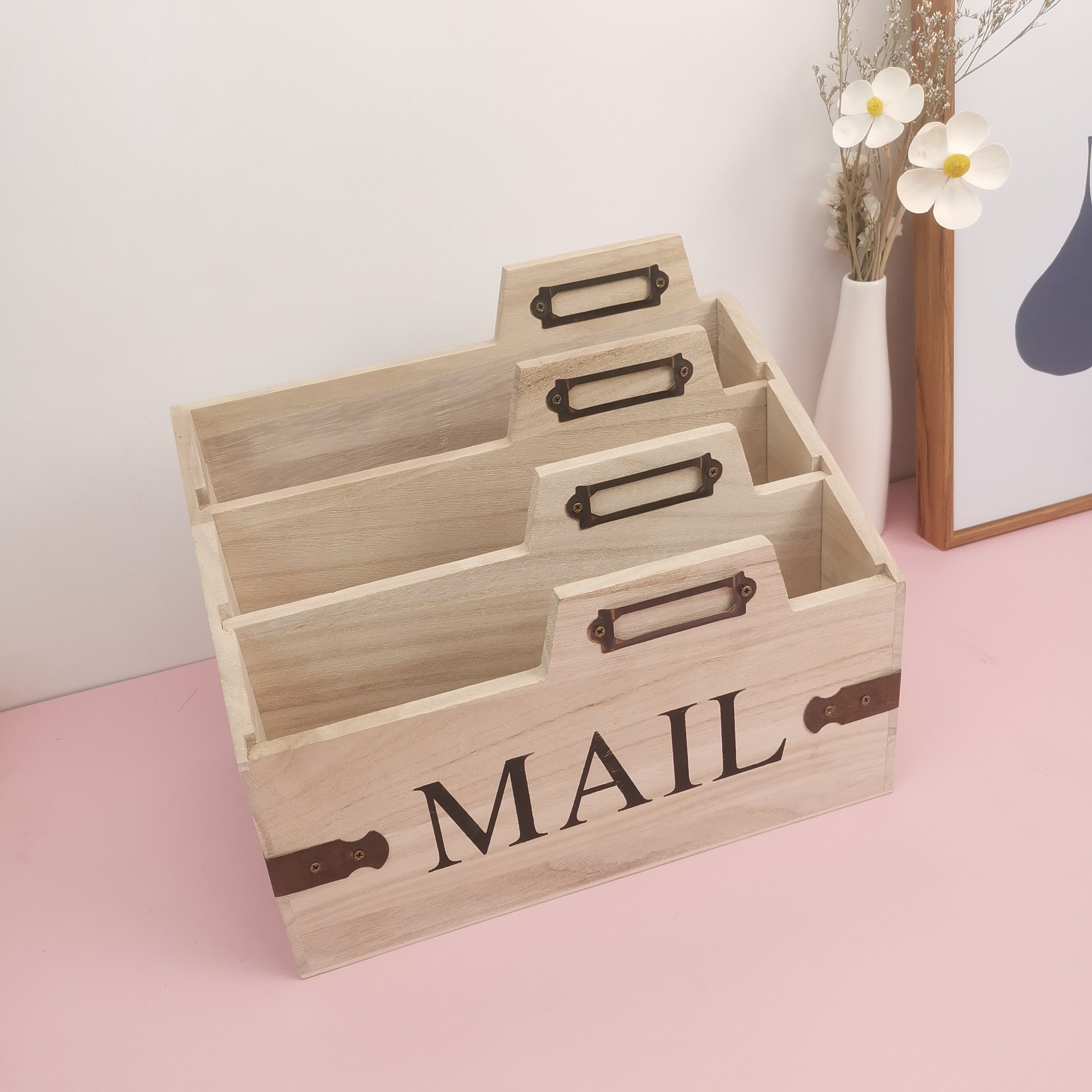 办公用品桌面文件夹收纳盒资料架书立学生书桌置物架文件收纳框