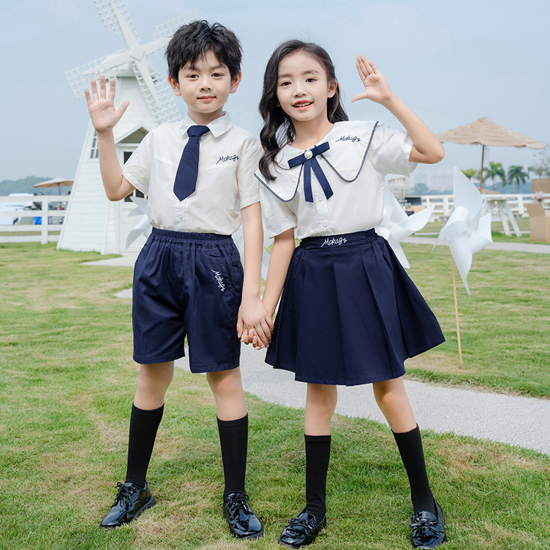 儿童夏季校园服小学生校服套装男女童英伦学院风统一班服学生套装