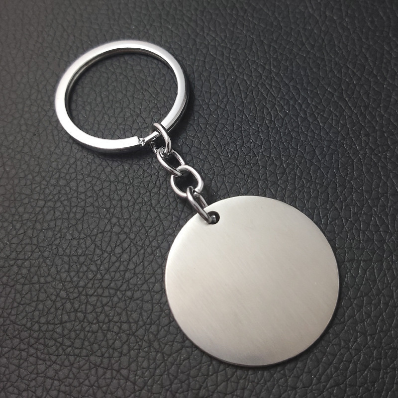 Stainless Steel Key Ring Metal Keychains Dog Tag Laser Key Chain Pendant Number Plate Logo Can Be Added