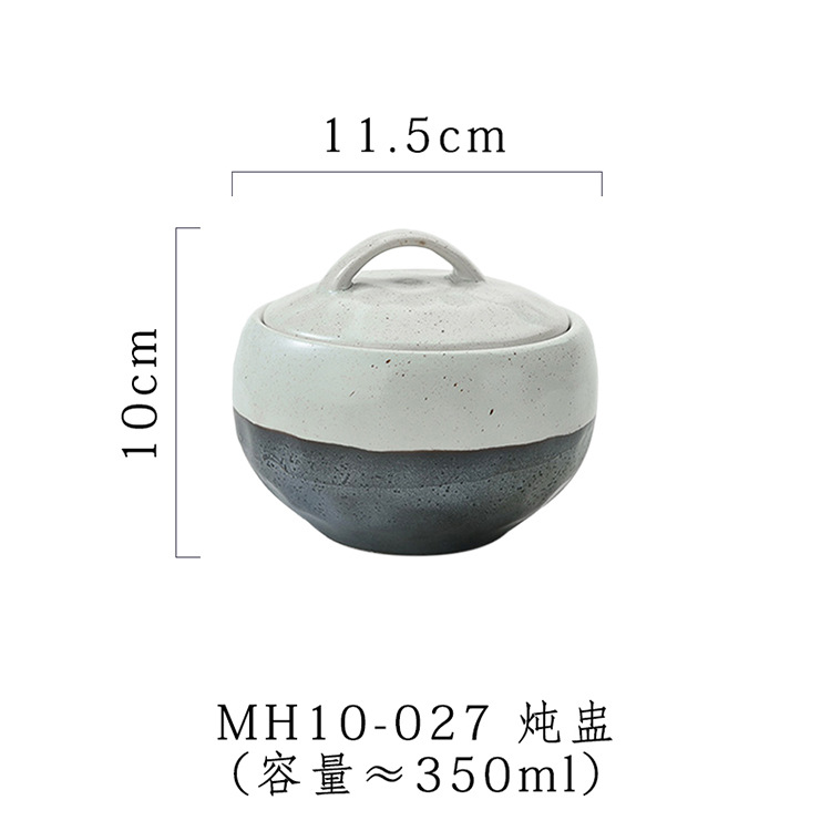 Children's Ceramic Snowflake Glaze Tableware Ceramic Egg Bowl Tureen High Temperature Hand Painted Stew Bowl Cubilose Bowl Slow Cooker Logo