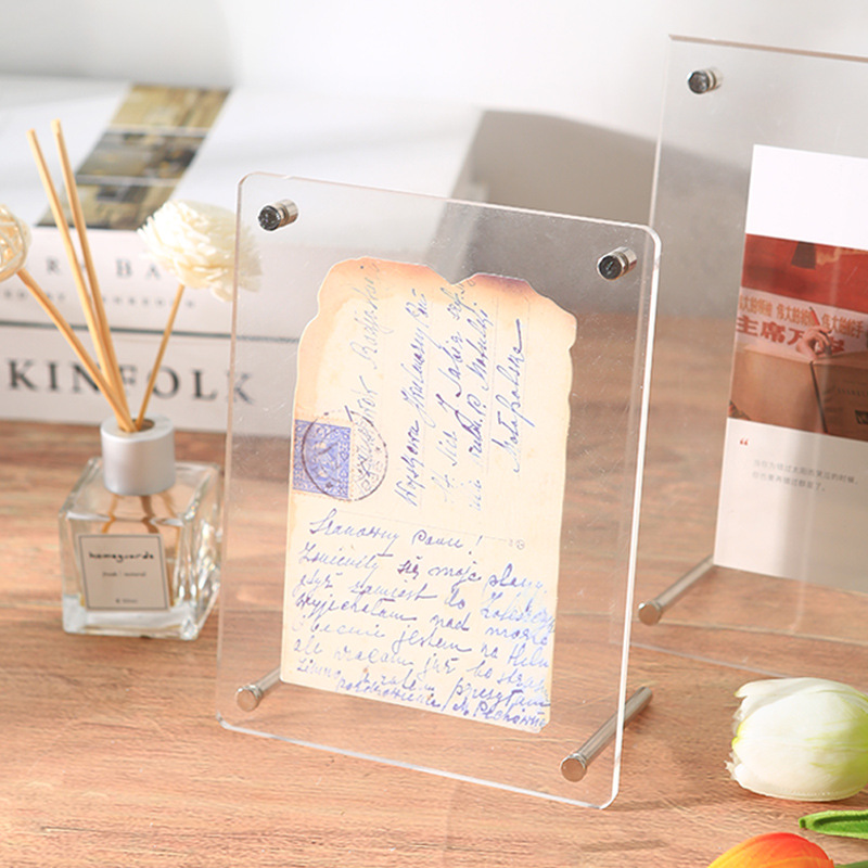 亚克力相框摆台装裱画框a4展示照片相架水晶透明玻璃6七寸海报框