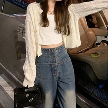 镂空麻花针织开衫外套女款2023年夏季新款防晒衣薄款空调服