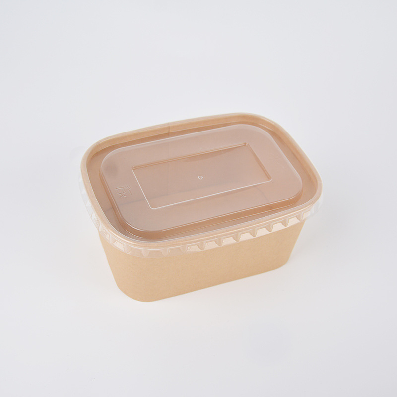 方形碗牛皮纸餐盒可印刷长方形圆角外卖打包盒纸碗食品包装快餐盒