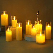 跨境电商电子婚庆led生日创意道具蜡烛灯摆件仿真电子蜡烛玻璃杯