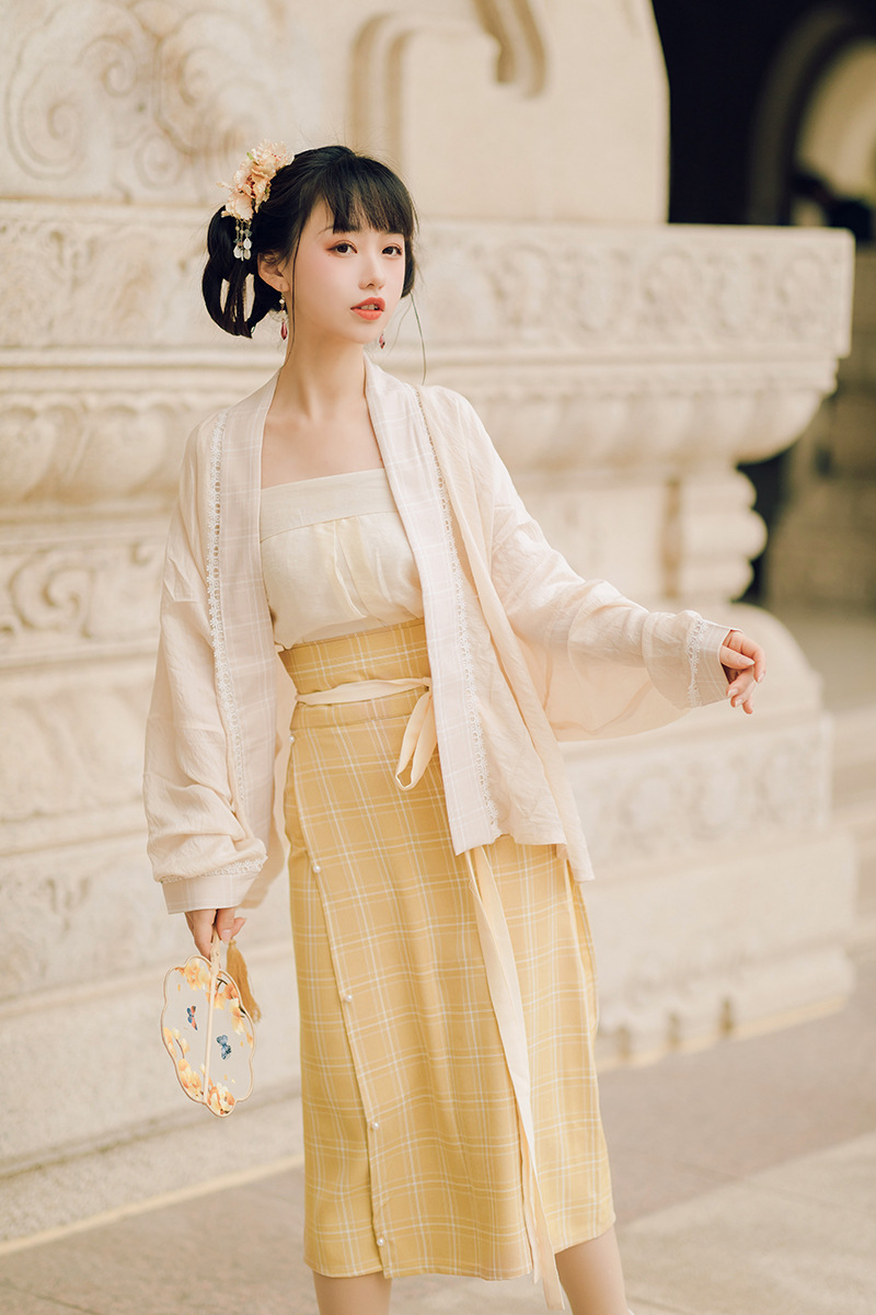 浅黛原创汉服女宋旋裙风齐腰宋制褙子飞机袖女春夏