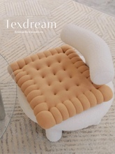 TEXDREAM 加厚毛绒饼干坐垫方形办公室久坐靠垫榻榻米垫椅垫可爱