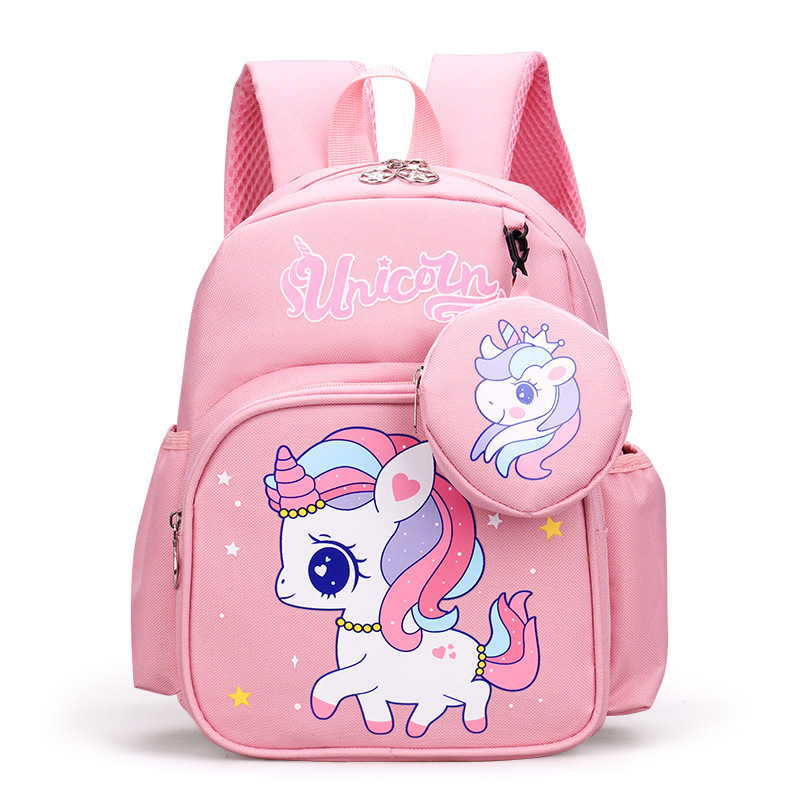 Elementary School Student Book Bag with Coin Purse Children Printed Schoolbag Cute Cartoon Children's Spine Protection Schoolbag