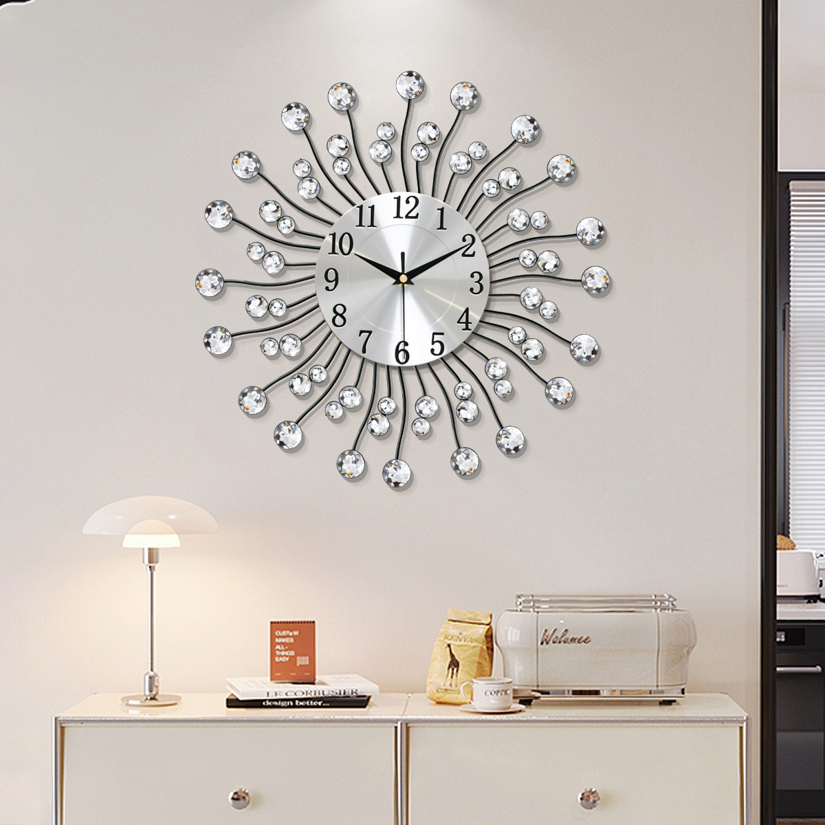 Modern Simple Metal Creative Wall Clock for Living Room and Kitchen Bedroom Dining Room and Office Decorations