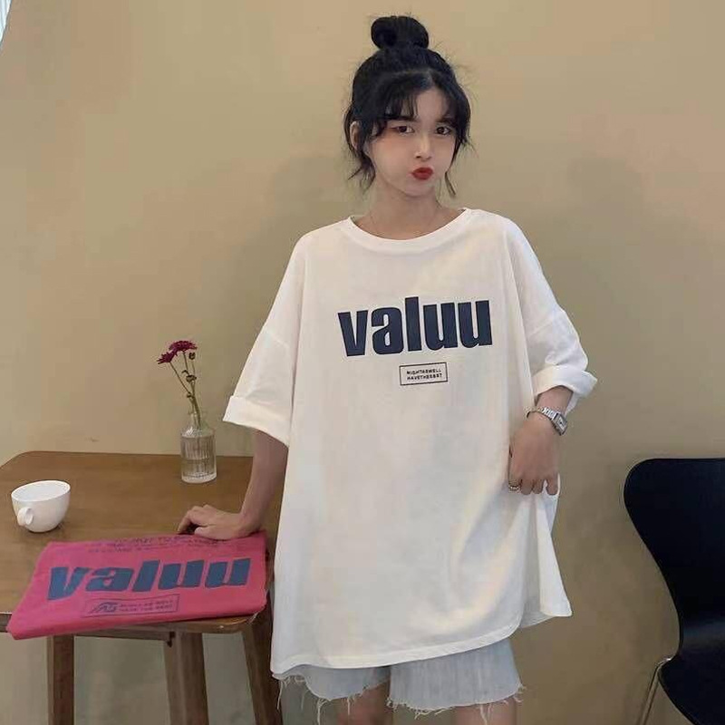 2022 Summer New Korean Style Short Sleeve T-shirt Women's Fashion Trendy Top Student Casual plus Size Women's Clothing Cross-Border Supply