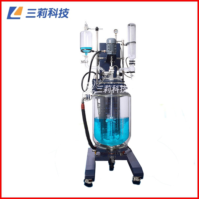 exs212-20电动升降防爆双层玻璃反应釜 20升防爆升降玻璃反应釜