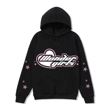 欧美暗黑星星印花y2k哥特风情侣套头卫衣美式街头宽松男女连帽衫