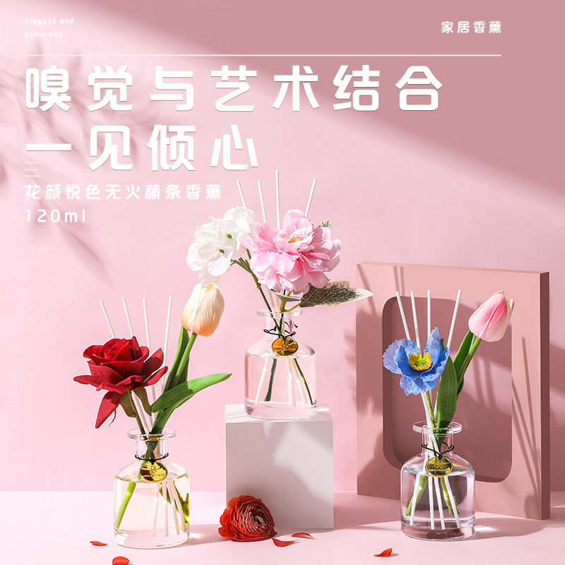 floral fire-free aromatherapy tulip advanced fragrance decoration bouquet bedroom bathroom perfume gift wholesale