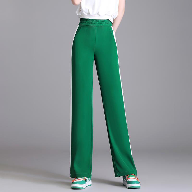 Popular Wide-Leg Pants Women's Clothing Summer 2023 New Spring and Autumn Straight Thin Sports Casual Pants High Waist Trousers