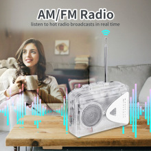 透明卡带机磁带机 FM/AM收音机外放喇叭立体声播放器磁带随身听