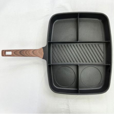 Factory Supply Baking Five-Grid Pan Grid Baking Pan One Pot for Kitchen Household Fried Roast Beef Egg Pan