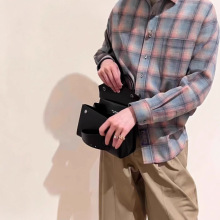 马鸡拉风四角缝线cleanfit设计款宽松彩虹格子老钱风衬衫外套男女