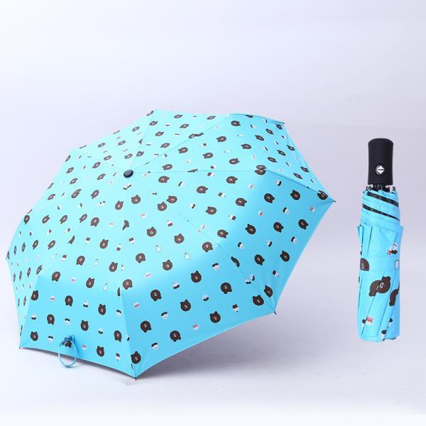 Full-Automatic Bear Umbrella Vinyl Sun Protective Sun Umbrella Three-Fold Sun Umbrella Sunny and Rainy Dual-Use Folding Umbrella Wholesale