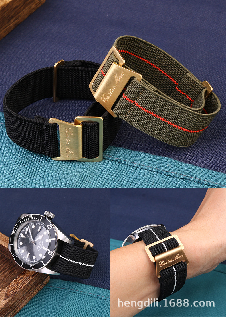 批发进化版降落伞表带伞兵表带 适配欧米加帝舵弹性尼龙nato表带